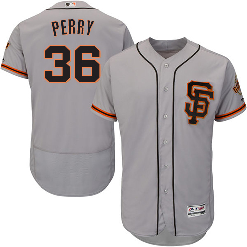 Giants #36 Gaylord Perry Grey Flexbase Authentic Collection Road 2 Stitched MLB Jersey - Click Image to Close